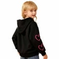 thumbnail image 4 of WOYY Toddler Girls Zip Up Hoodie Heart Print Fleece Lined Hooded Sweatshirt, Sizes 2-3, 4 of 5