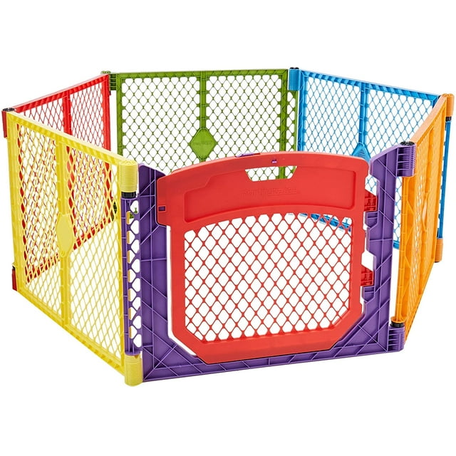 North States Superyard Colorplay Ultimate Freestanding 6 Panel Playpen Multi-Color North States Para Jardín Multicolor