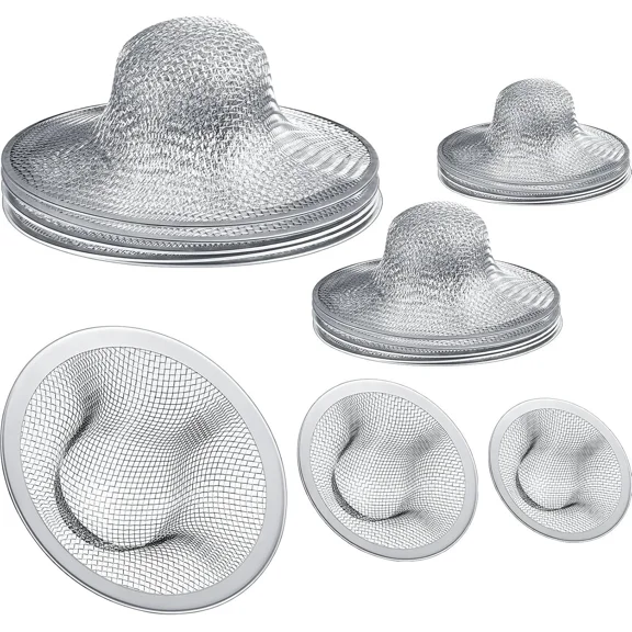 12 Pcs Kitchen Bathroom Sink Strainer Stainless Steel Filter Drain Strainer