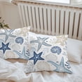 thumbnail image 6 of Throw Pillow Covers 16x16 Inch Set of 2, Blue Starfish Coastal Waterproof Outdoor Pillow Covers, Summer Beach Nautical Coral Sea Decorative Cushion Pillowcases for Couch, Sofa, Bed, Garden, Patio, 6 of 9