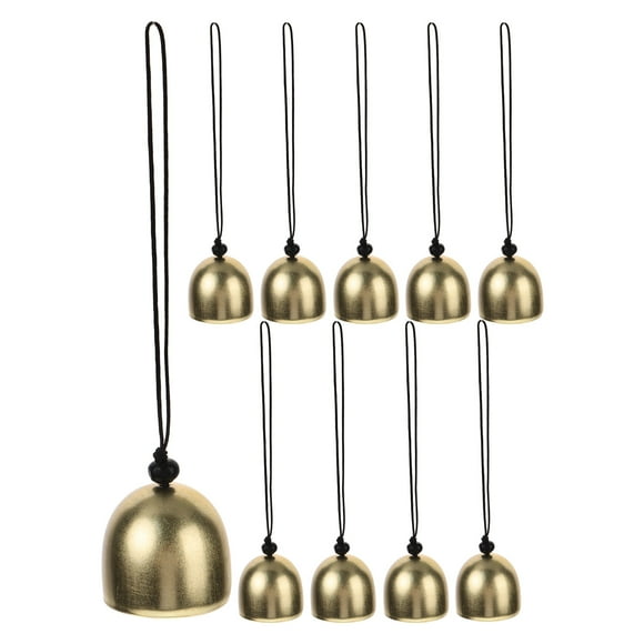Shisuyan Brass Small Bells - 10pcs Wind Chimes Door Wind Chimes Ornaments Copper Bell Pendant Metal Bell Decoration for Entering Bedroom Balcony