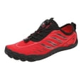 thumbnail image 3 of lnmuld Men Women Barefoot Shoes, Breathable Mesh Shoes for Water Yoga Fitness Hiking Color:Red,Size:8.5, 3 of 6