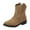 Khaki, variant on Cowboy Boots for Women Suede Round Toe Chunke Low Heel Booties Fashion Stitched Western Ankle Boots