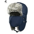 thumbnail image 2 of PULLIMORE Men Women Trooper Trapper Hat Warm Winter Hats with Ear Flap Faux Fur Hunting Aviator Hat (Nary Blue), 2 of 8