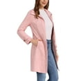 thumbnail image 4 of Abrigo de ante sintético INSPIRE CHIC para mujer, chaqueta larga con cinturón y cremallera, diseño a la moda, talla XL, color rosa, 4 of 6