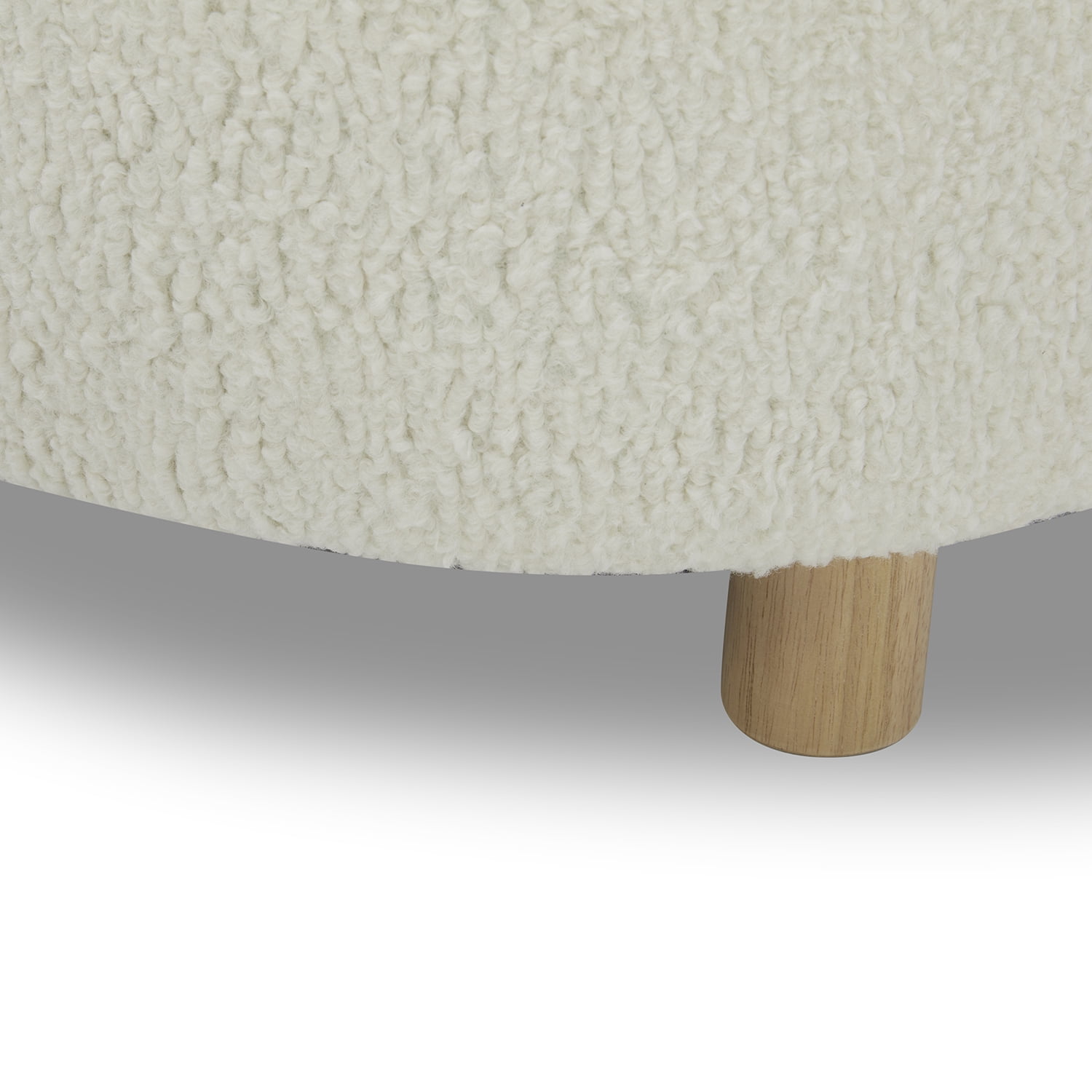 Better Homes & Gardens Mira Round Ottoman, Cream