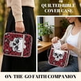 thumbnail image 5 of Xixirimido Bible Cover, Bible Carrying Book Case for Women Men, Multi-pocket Protective Church Organizer Bag with Handle Christian Gift, Skull Red Roses, 5 of 7