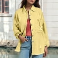 thumbnail image 2 of Baberdicy Distressed Denim Jackets for Women - Fall/Winter Vintage Loose Fit (Oversized, Ragged Hole Design) Yellow S, 2 of 6