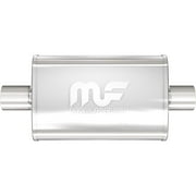 MagnaFlow 4in x 9in Oval Center/Center Performance Muffler Exhaust 11219 - Straight-Through 3in Inlet/Outlet Diameter 20in Overall Length Satin Finish - Classic Deep Exhaust Sound