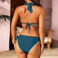 thumbnail image 4 of QURATI Swimwear Women Bikini Set Two Piece Swimsuit Tie Bathing Suit Cute Swimwear Blue XL, 4 of 7