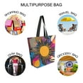thumbnail image 7 of FORMRS Womens Canvas Tote Bag with Zipper Inner Pocket Shoulder Handbag, Futuristic Circles, 7 of 7