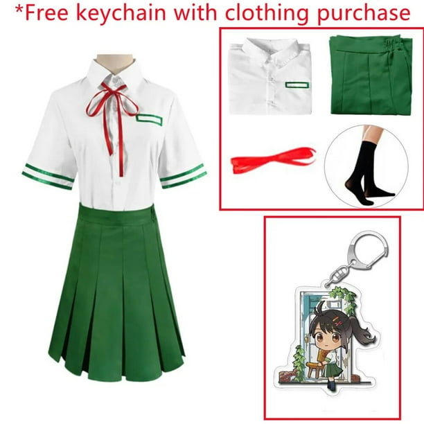 Disfraz de Anime Suzume No Tojimari Iwado Suzume, falda verde, camisa, uniforme, traje, ropa de fiesta de Carnaval de Halloween