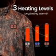 thumbnail image 2 of GVDV Heated Hunting Jacket Kit, Camo, Men's M, with 7.4V/16,000mAh Battery Pack, 2 of 12