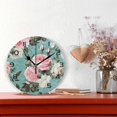 thumbnail image 2 of Coolnut Wall Clock Pink White Roses 10 Inch Silent Non Ticking Quality Quartz Battery Operated Digital Round Easy to Read for Home Office Kitchen Home Decor, 2 of 7