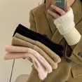 thumbnail image 6 of dianhelloya Winter Half-Finger Gloves Thickened Soft Comfortable Warm Knitted Arm Mittens Winter Fashionable Gloves Women White, 6 of 7