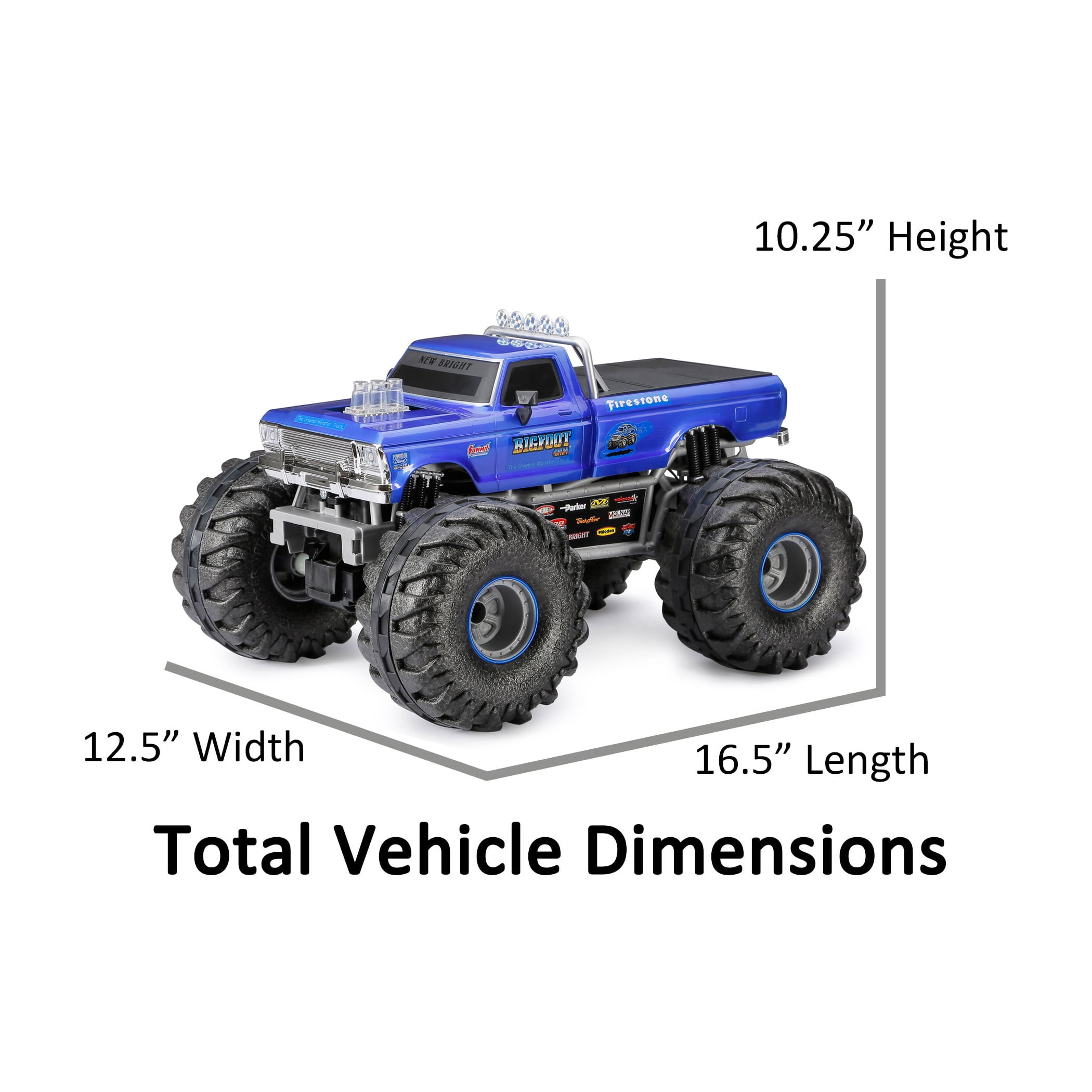 New Bright (1:10) Bigfoot Battery Radio Control Monster Truck with Lights and Sounds, 61086UEP - 3