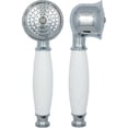 thumbnail image 1 of Full bathroom shower head anti-limestone shower head with white ceramic handle silver shower head, 1 of 5