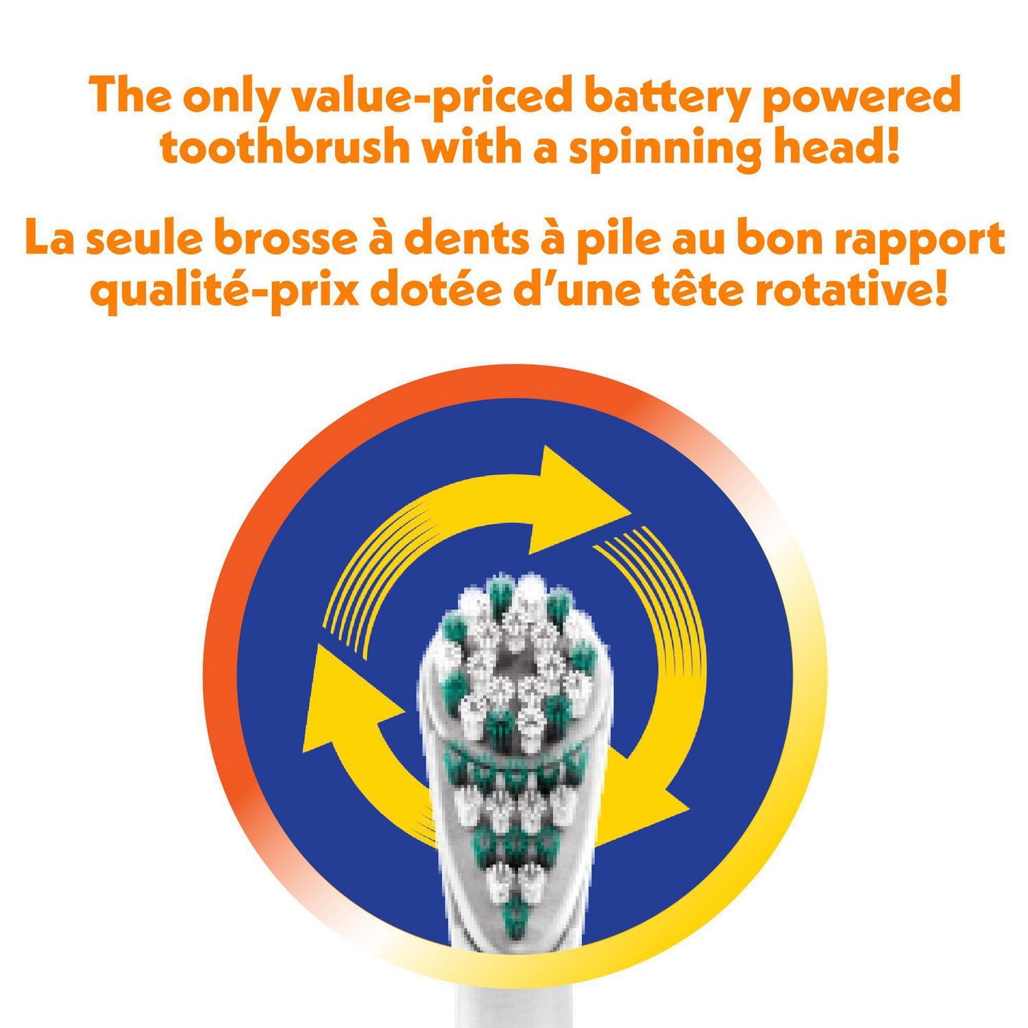 Spinbrush Brosse à dents à piles, soies moyennes