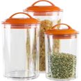 thumbnail image 1 of Calypso Basics by Reston Lloyd Acrylic Storage Canisters, Set of 3, Orange, 1 of 2