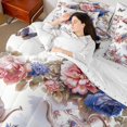 thumbnail image 4 of Manfei Vintage Floral Teacups Twin Bedding Sets 7-Piece for Female Men,Exotic Style Bedding Comforter Set Microfiber,Flowers Teapot Breathable Sheet Sets,Super Cozy Room Decor,Reversible, 4 of 8