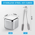 thumbnail image 2 of Reusable Ice Cubes Metal Ice Cube Stainless Steel Whiskey Ice Cube with Ice Tongs Metal Chilling Rocks for Drinks Whiskey Vodka Liqueurs Wine Not Solid (24 Pcs), 2 of 5