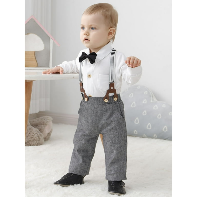 Baby Boy Clothes 3-18 Months Infant Gentleman Tuxedo Outfit Set