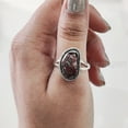 thumbnail image 4 of Natural Garnet Ring, Rough Garnet Gemstone Ring, January Birthstone, Bohemian Ring, 925 Sterling Silver, Womens Ring, Christmas, Thanksgiving, Handmade, Statement Jewelry, Rough Gemstone Jewelry, 4 of 5
