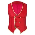 thumbnail image 3 of Sxiwei Mens Sleeveless Suit Vest Tuxedo Jacket Victorian Steampunk Gothic Waistcoat Halloween Red S, 3 of 7