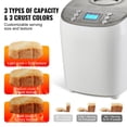thumbnail image 3 of Bread Maker, 15-in-1 3LB Dough Machine, Nonstick Ceramic Pan Automatic Breadmaker with Gluten Free Setting, Whole Wheat Bread Making, Digital, Programmable, 3 Loaf Sizes, 3 Crust Colors, White, 3 of 6