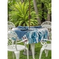 thumbnail image 3 of Outdoor Tablecloth with Umbrella Hole for Patio/Picnic/Party/Camping, Teal Sea Turtle Waterproof Table Cloth Round Cover Washable, Coastal Summer Beach Coral Seaweed Wood (Dia 54"), 3 of 8
