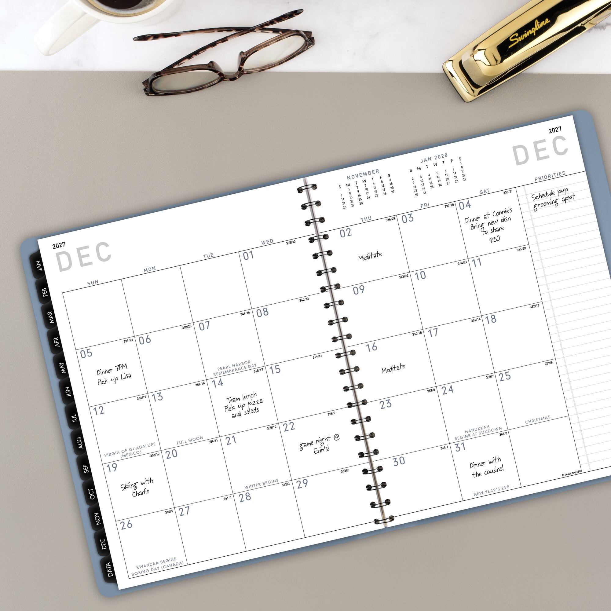 AT-A-GLANCE Contemporary 2027 Weekly Monthly Planner Drizzle Large 8 14 x 11 -