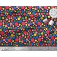 thumbnail image 2 of Soimoi Black Cotton Duck Fabric Polka Dots Print Fabric by the Yard 44 Inch Wide, 2 of 3