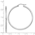 thumbnail image 4 of 925 Sterling Silver Polished Hinged post 2mm Round Hoop Earrings 42x39mm Wide 2mm Thick -  Jewelry Gift for Mom, 4 of 4