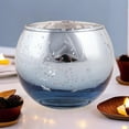 thumbnail image 5 of AuroraX Gypsophila Glass Votive Candle Holders Set Of 2 Blue Spherical Tealight Candle Holders Romantic Vintage Decorative Valentines Day Candle Stand Gifts for Table Centerpieces Wedding Decor, 5 of 6