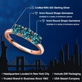 thumbnail image 2 of Gem Stone King 18K Rose Gold Plated Silver London Blue Topaz Engagement Ring for Women | 2.10 Cttw | Round 5MM | Gemstone November Birthstone | Size 8, 2 of 6