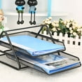 thumbnail image 3 of Yatlte Mesh Desk Organizers, 2-Tier Mesh Paper Tray, Desk Organizer Tray, File Storage, Mesh Paper Tray, File Organizer Paper Letter for Letters, Paper, Mail, Postcard, Documents, 3 of 7