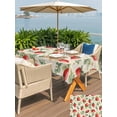 thumbnail image 5 of Outdoor Tablecloth with Umbrella Hole for Patio/Picnic/Party/Camping, Red Strawberry Waterproof Table Cloth Rectangle Table Cover Washable, Summer Fruits Farmhouse Leaves Floral Retro (60"x 84"), 5 of 8