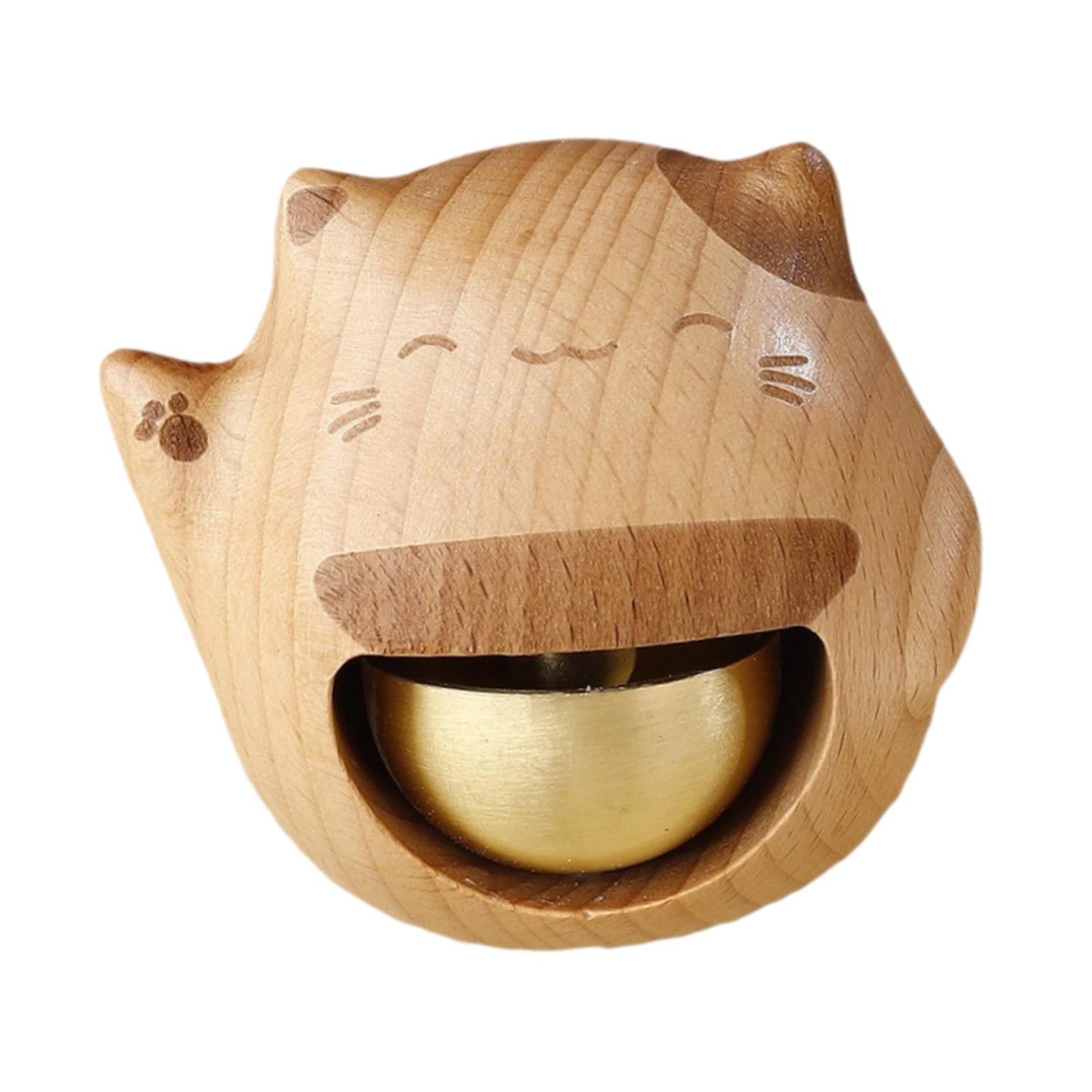 Esquirla Cat Door Bell Shopkeepers Bell Portable Gift Creative Welcome Door Chime Wooden Door Bell for Entrance Office Restaurant Home