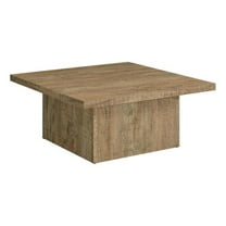 Pemberly Row Farmhouse Engineered Wood Square Coffee Table in Brown