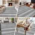 thumbnail image 6 of 5x7 Washable Area Rug, Boho Gray Non-Slip Large Rectangle Rug for Living Room Bedroom, Stripes Abstract Geometric Texture Indoor Floor Mat for Home Decor, 6 of 9