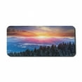 thumbnail image 1 of Winter Computer Mouse Pad, Sunset in Mountains with Hazy Sky with Dawn Horizon Theme, Rectangle Non-Slip Rubber Mousepad X-Large, 35" x 15" Gaming Size, Orange Blue, by Ambesonne, 1 of 2
