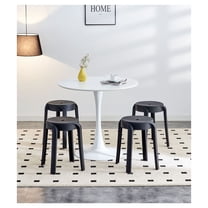 6 Pack Stackable Classroom Stools Plastic Stools Nesting Stools Colorful Round Stools Indoor Outdoor Flexible Seating Decorative Stools Chairs for Home Office School Classroom black