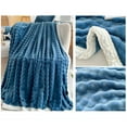 thumbnail image 4 of SLYNSHome Soft Fleece Blanket Twin Size,51.59 inch Lightweight Plush Fuzzy Cozy Soft Warm Blanket for Bed,Sofa,Couch,Travel,Camping - Blue, 4 of 7