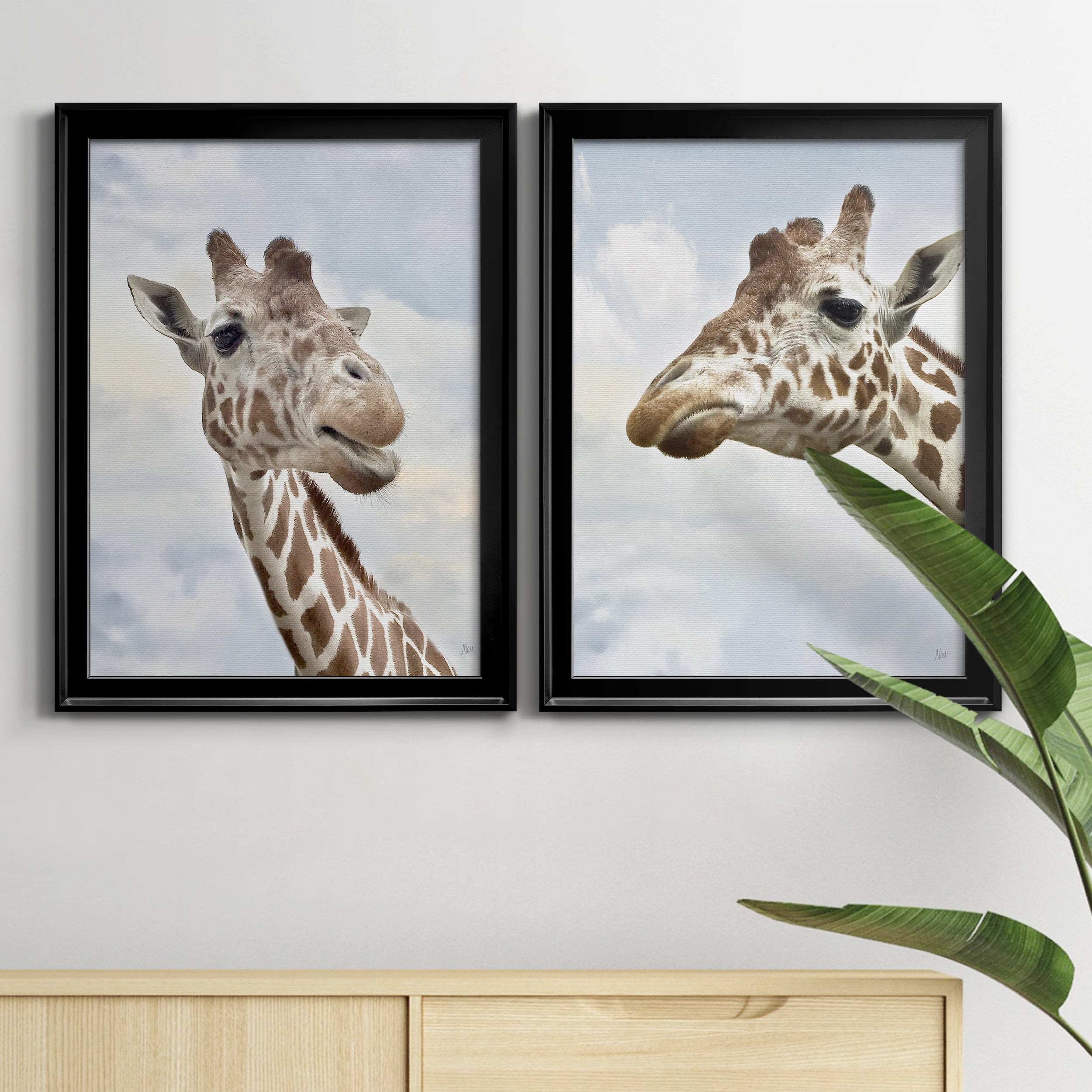 2 Piece Set Smiley Premium Framed Canvas - Ready to Hang - 22.5 x 30.5 Each - Black Frame