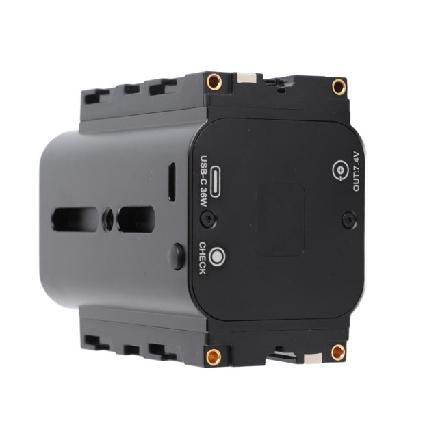 Dummy Battery Power Adapter, Dummy Battery Power Supply Mount Real Time Power Display 1/4 Inch Mounting Thread Aluminum Alloy PC for NP F770