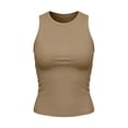 thumbnail image 7 of VBVC Women's Slim Fit Crew Neck Tank Top , Ladies' Wide Strap Sleeveless Basic Cami , Summer Casual Stretchy Layering Tops For Women,Khaki,S-2XL, 7 of 7
