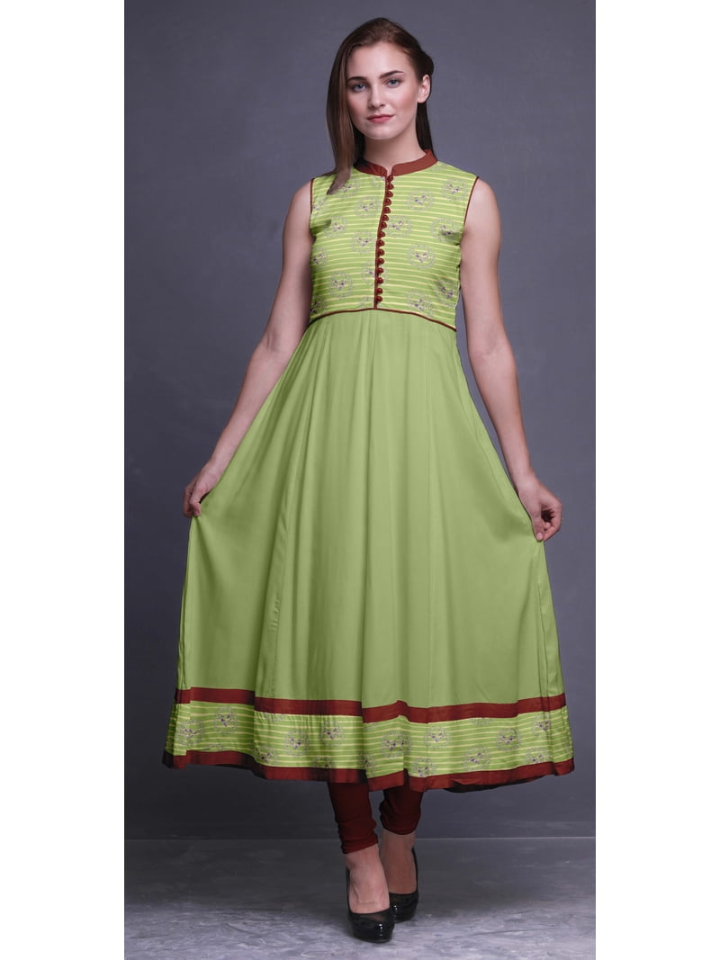 light green anarkali dress Gorgeous Pista Green Anarkali Gown With Banarasi Silk Dupatta – subhvastra main image 0