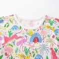 thumbnail image 4 of WhouRiu Girls Casual Cartoon Graphic Dresses Short Sleeve Crew Neck A Line Dress Kids Comfortable Cute Summer Everyday Sundress,6-7 Years, 4 of 5