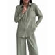 thumbnail image 2 of Conjuntos de 2 Piezas para Mujer: Conjuntos Casuales de Salón, Camisas de Larga con Botones y Pantalones de Pierna Verde XXL, 2 of 9