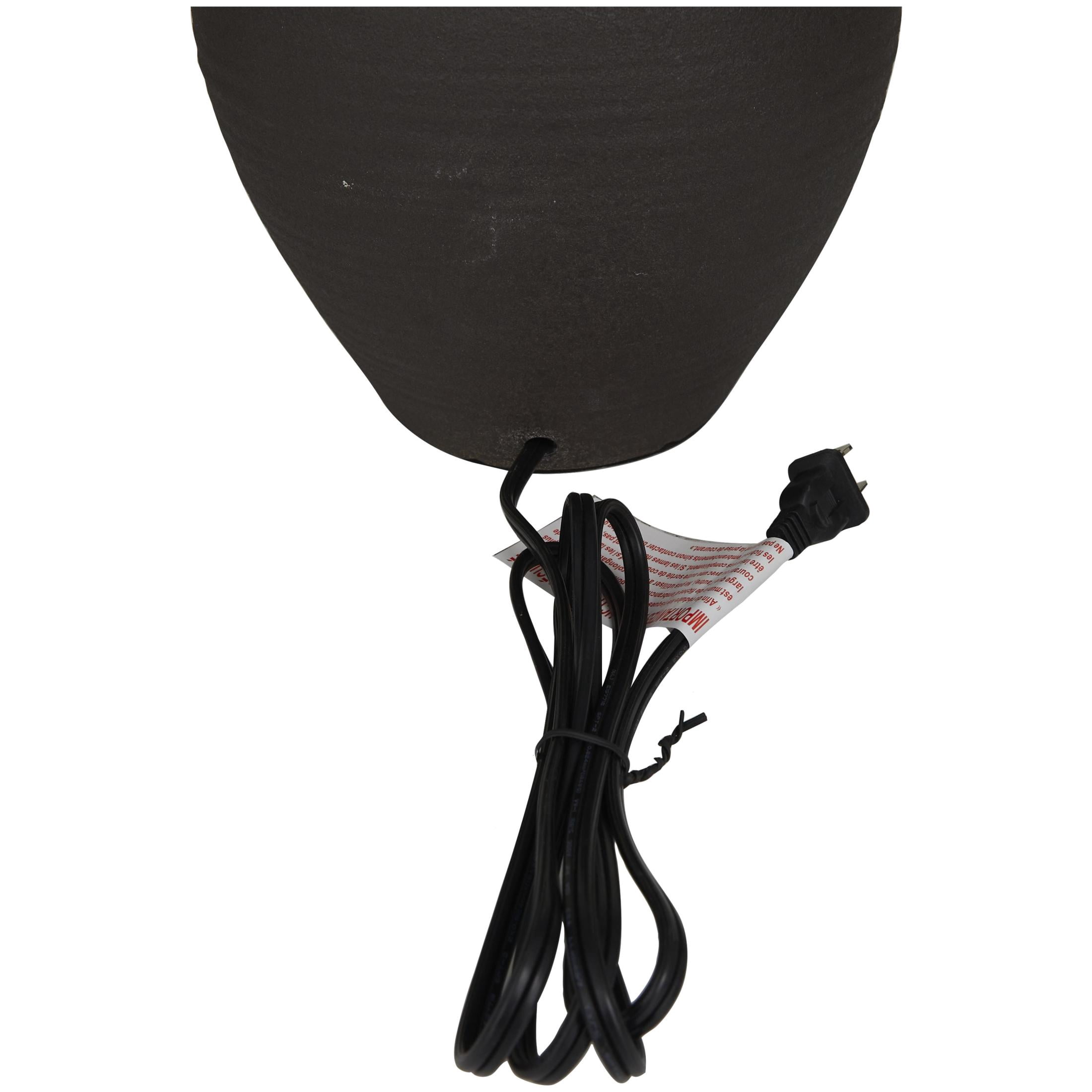 Cosmoliving by Cosmopolitan Ceramic Modern Bottle Shaped Table Lamp 15"W x 26"H, with Black Matte Body Finish and Muted Beige Lamp Shade